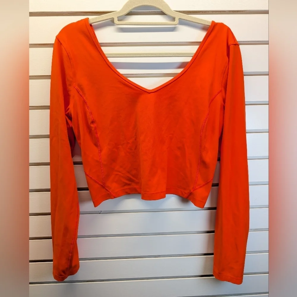 Lululemon Sonic Orange Align Long Sleeve Crop Top Size 12 EUC